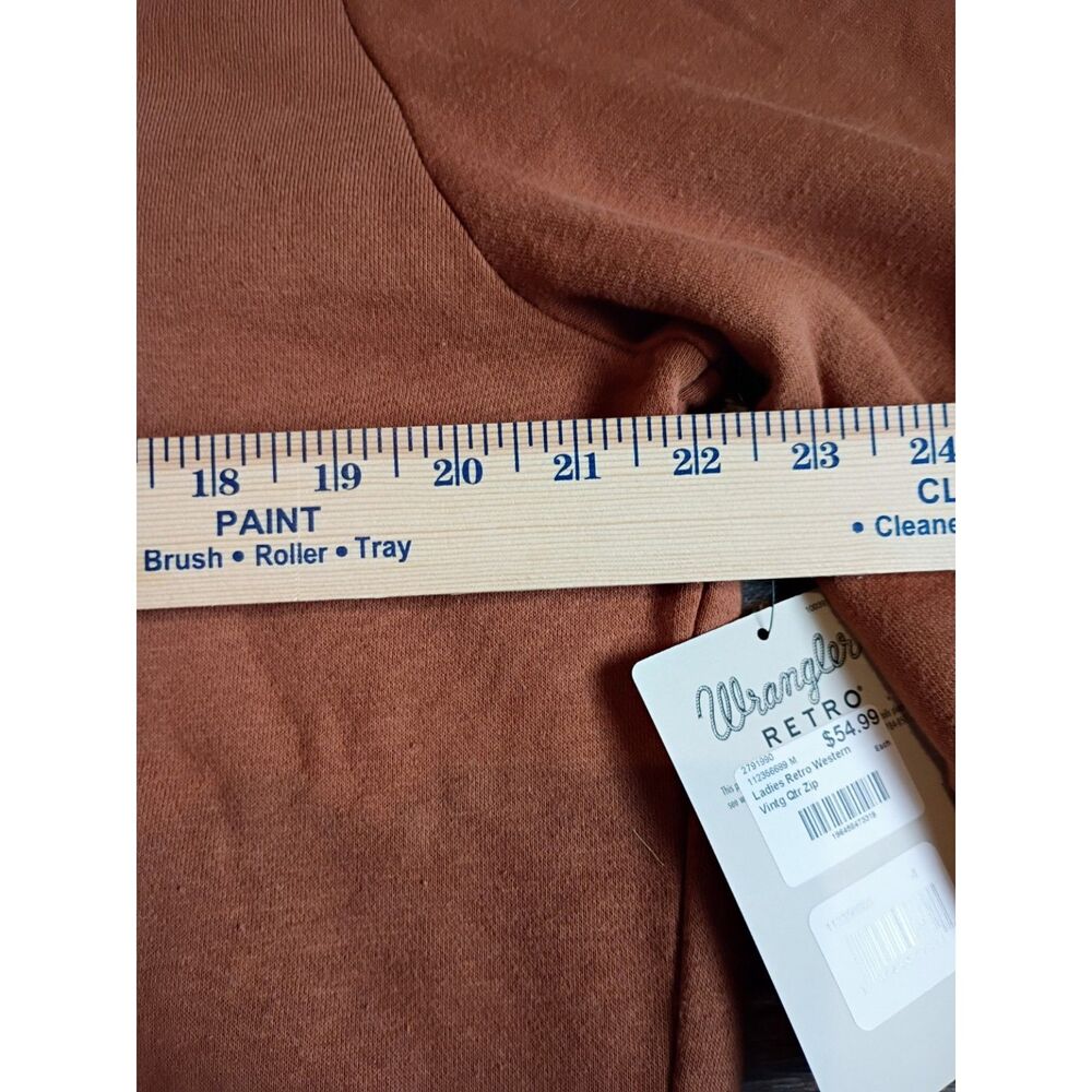 Wrangler Retro Women's Western Stitch Quarter Zip Pullover Brown Size M NWT - Picture 8 of 8